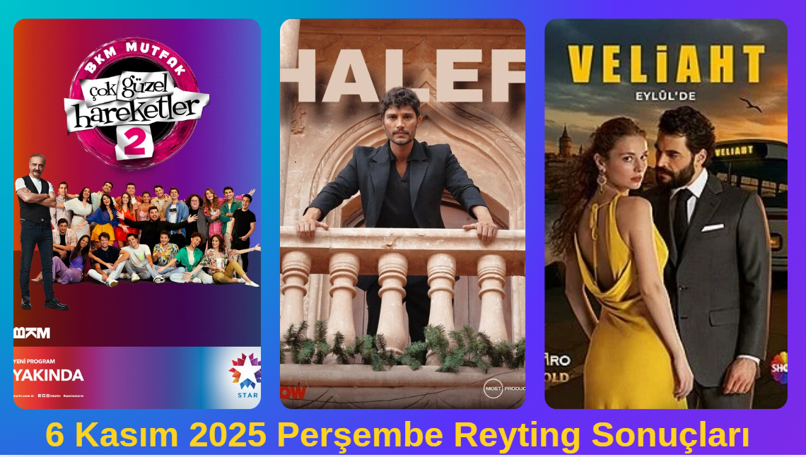 6 Kasım 2025 Perşembe reyting sonuçları, Çok Güzel Hareketler 2, Veliaht, Kim Milyoner Olmak İster, Halef: Köklerin Çağrısı